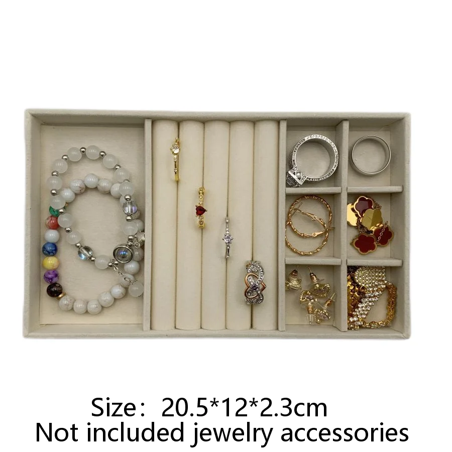 Velvet Jewelry Display Stackable Exquisite Jewellery Holder Portable Ring Earrings Necklace Organizer Box organizator