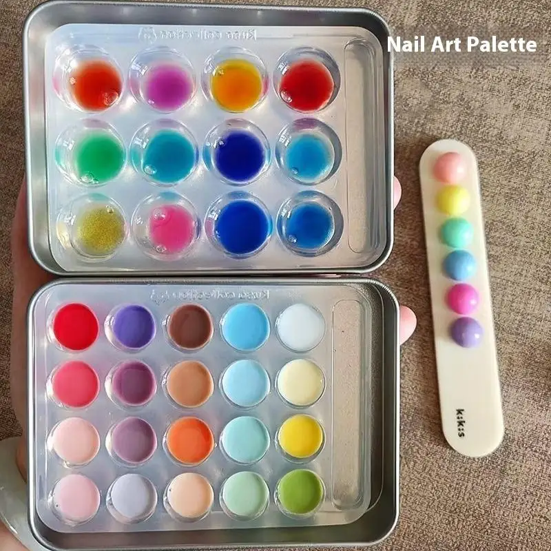 High Transparent Nail Art Color Palette Gel Polish Pallet Mixing Drawing Paint Plate Pad Manicuring Display Showing