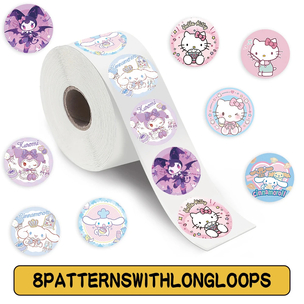 500 Stück/Rolle Niedliche Sanrio Cartoon Anime Kuromi Cinnamoroll Versiegelungsaufkleber Kawaii Wasserfeste DIY Schreibwaren Tagebuch Belohnungsaufkleber – Detail 3