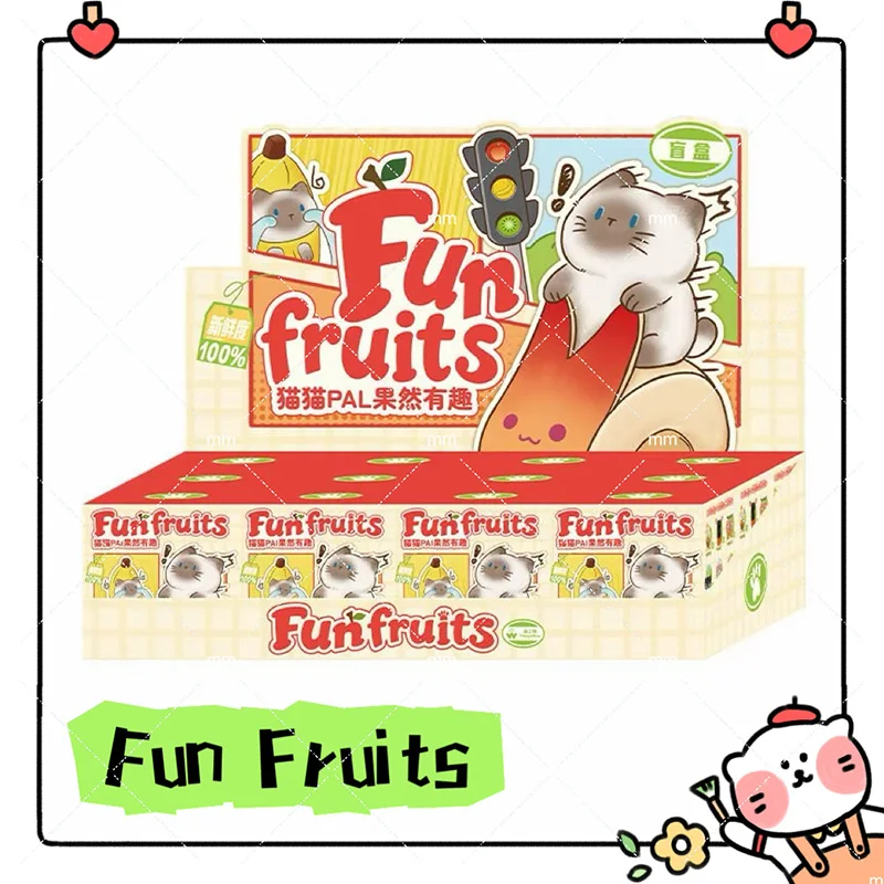 

Original Cat PAI interesting FUN FRUITS blind box Anime Classic Cute Siamese Cat Creative Office Desk Decoration Item toy Gift