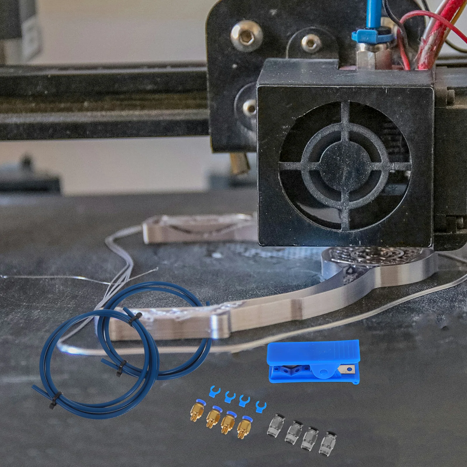 

1Set 3D Printer Ptfe Tube Durable Heat Resistant Compatible Replacement Connector Cutter Set 3D Printer Parts Accessories