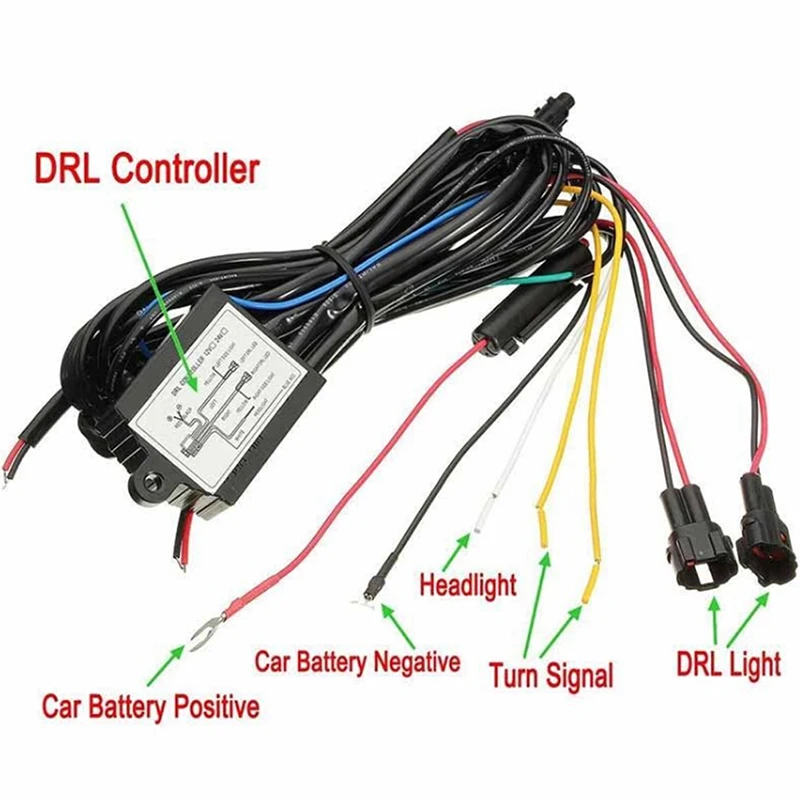 1pc Car DRL Daytime Running Light Dimmer Dimming Relay Control Switch Harness 12V