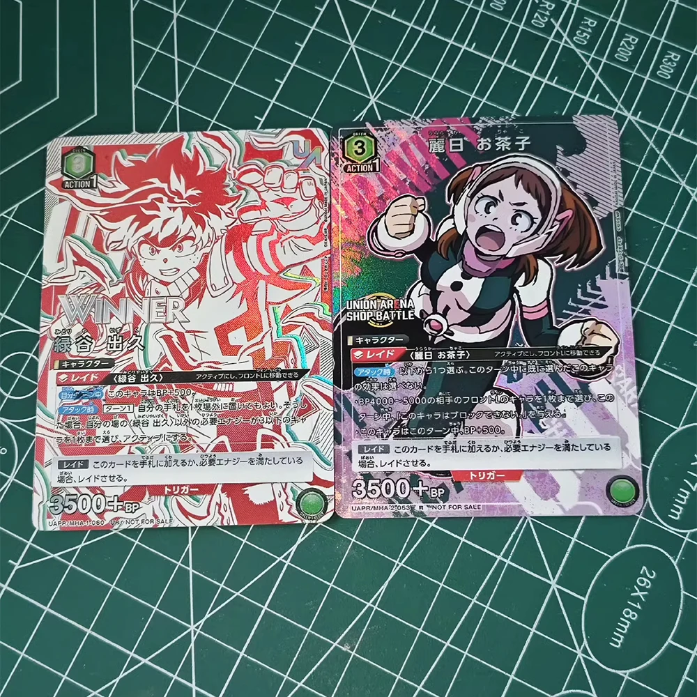 Tarjeta de colección de Anime My Hero Academia Midoriya Izuku UA UNION ARENA, tarjeta de firma, Color refractivo texturizado, Flash, regalos para niños