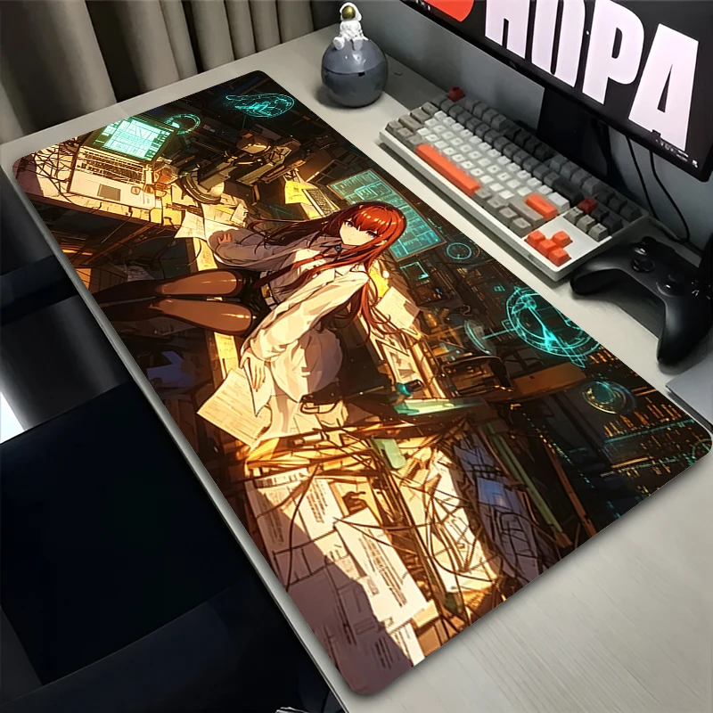 Cool Gaming Mouse Pad Steins Gate Large Extended Mousepad Non Slip Gamer Desk Mat Anime Computer Mouse Mat Smooth Surface Carpet