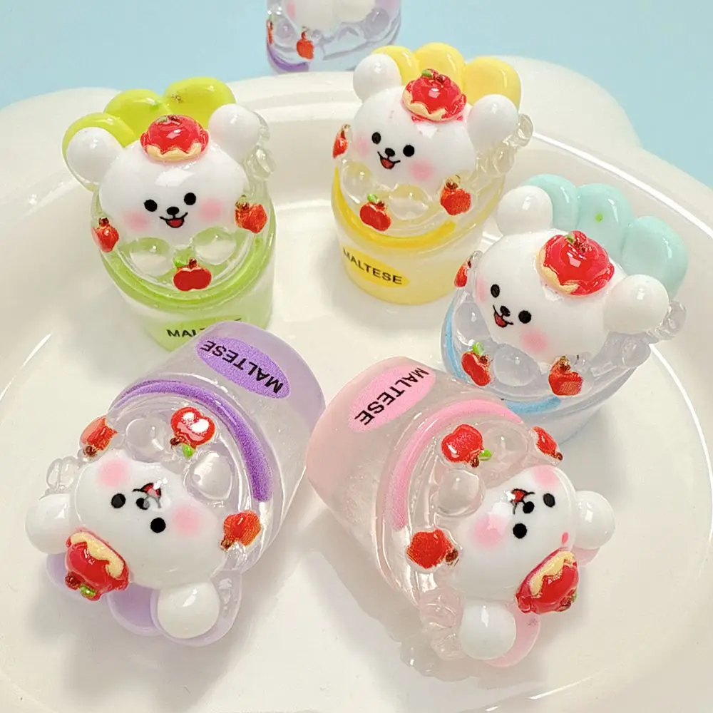 

Resin 3D Mini Cartoon Transparent Bear Bottle Miniatures Cabochons DIY Flatback Charms for Jewelry Making Phone Case Decor Bulk