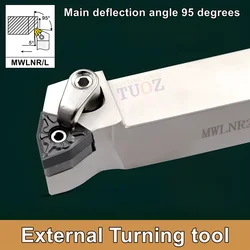 TUOZ 95 degrees External Turning Tool Holder MWLNR MWLNL 1616H08 2020K08 2525M08 Cnc Lathe Cutter Bar WNMG0804 Inserts
