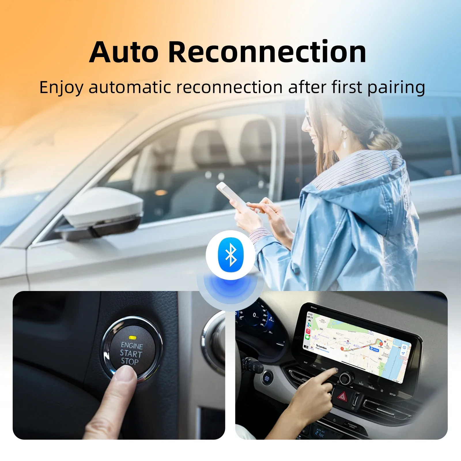 2025 ultra mini 2-em-1 sem fio carplay & android adaptador automático 5.8ghz wifi plug & play para 99% carros com fio de fábrica bt 5.0 atualização ota