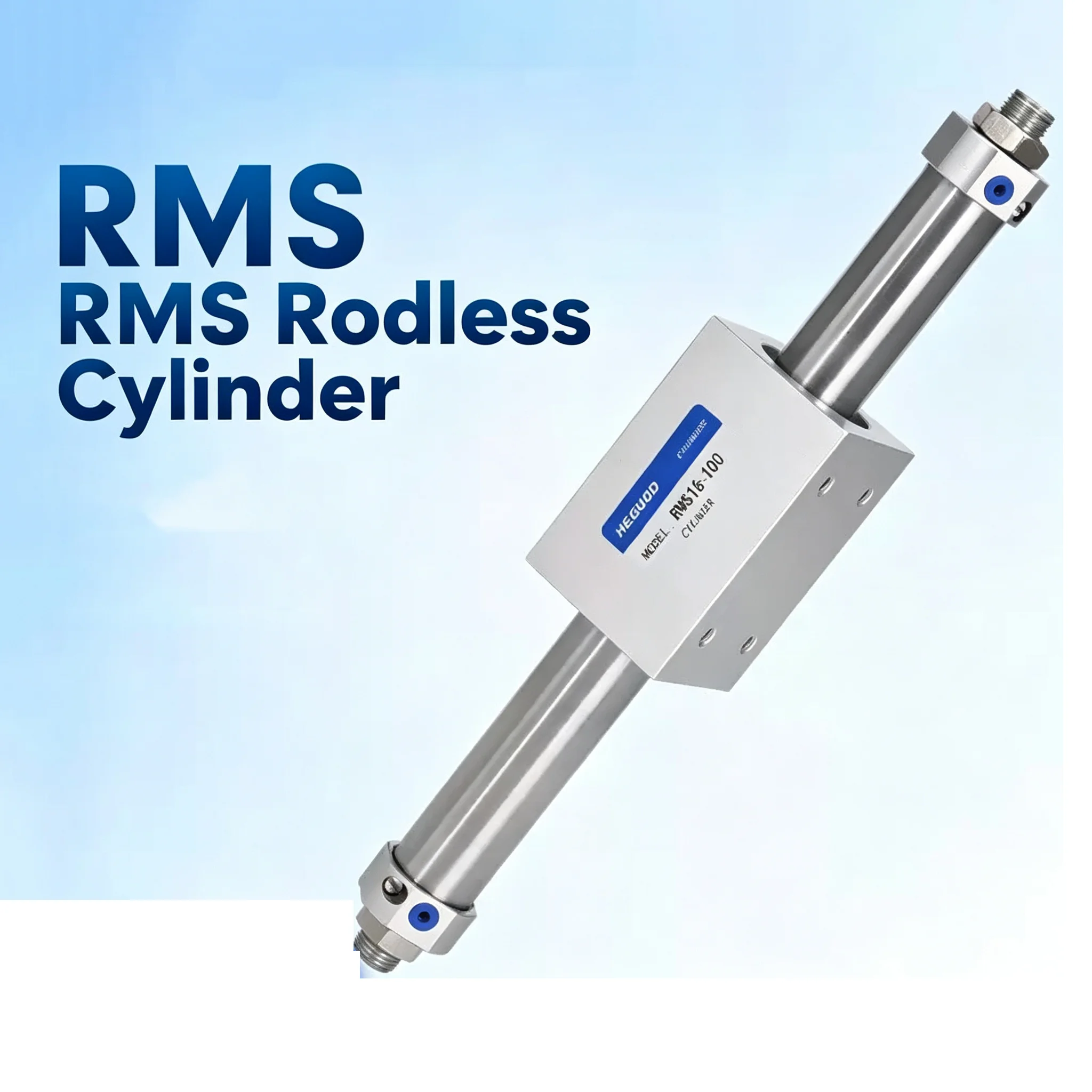 Pneumatic Cylinder Double Acting 100/200/300/400/500/600/700/800/1000mm Stroke RMS Series 25mm Bore RMS25 Rodless Magnetic Air