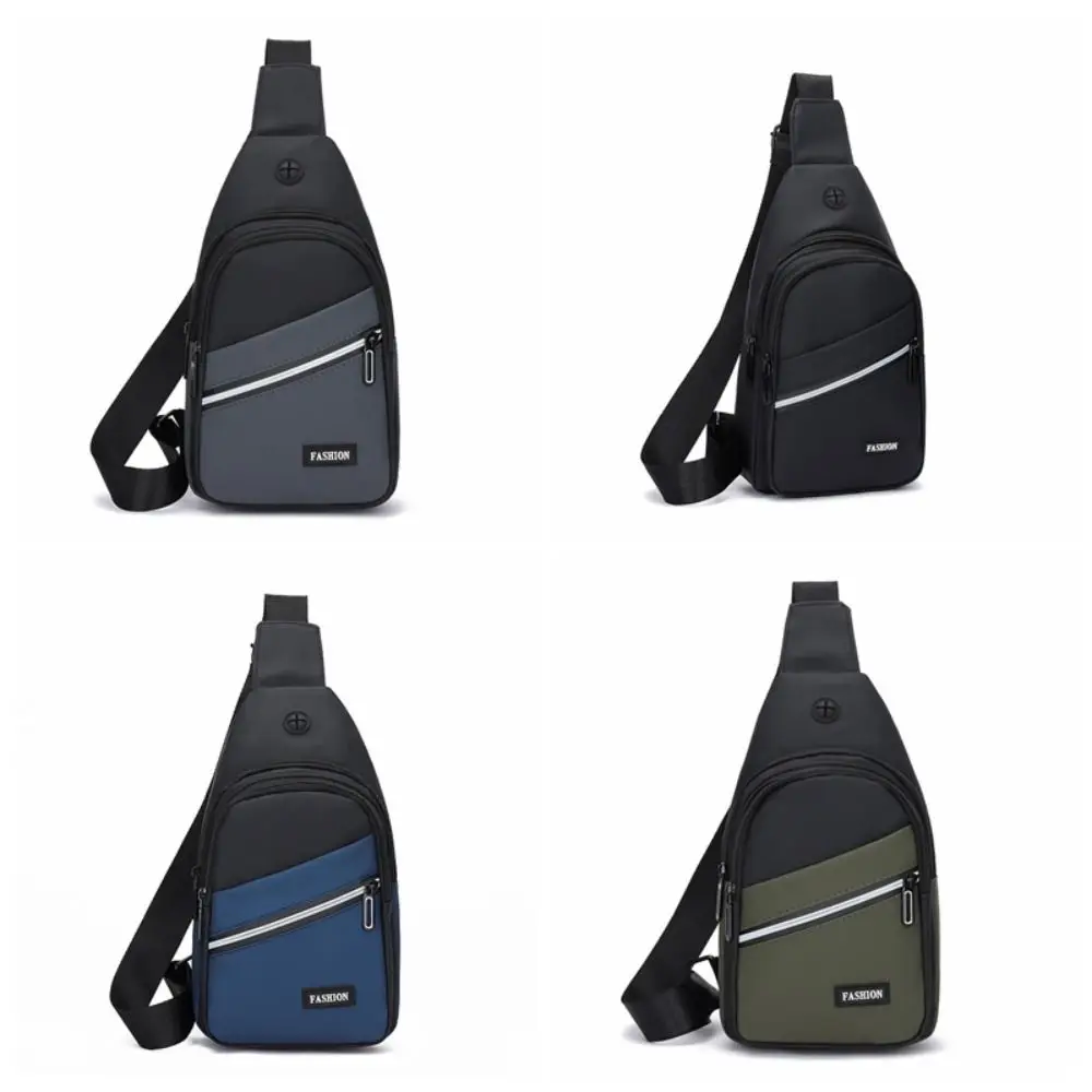 Bolso de pecho de tela Oxford para hombre, bolsa de cintura impermeable con correa ajustable para exteriores, multifuncional, de gran capacidad, para deportes y caminar