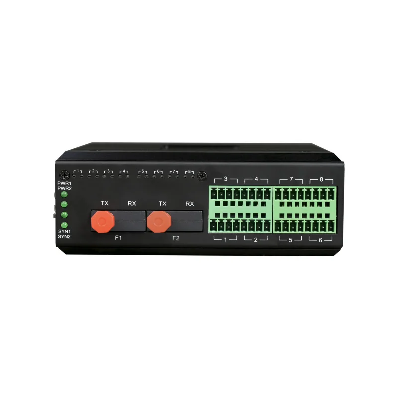 Trilho industrial 16 canais DI/DO/AI/AO Fibra Óptica Modbus TCP RS485 RTU Porta Serial RTU