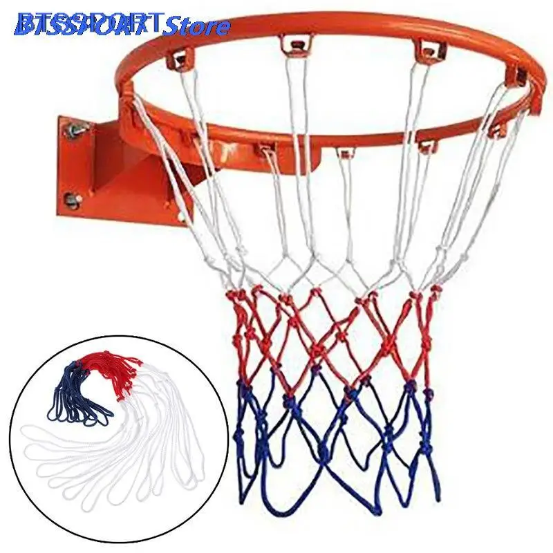 

Outdoor Sports Basketball Net Standard Nylon Thread Basketball Hoop Mesh Net Backboard Rim Ball Pum 12 Loops