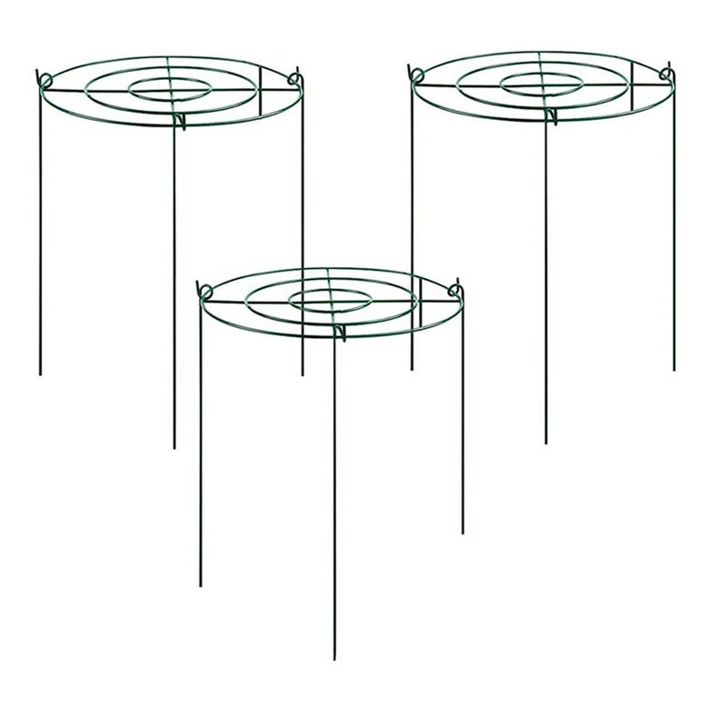 3 Sets Peony Support Cage, Grow Through Hoops Grids With 4Pcs Legs,Plant Support Brace,Flower Strong Support Ring Easy To Use