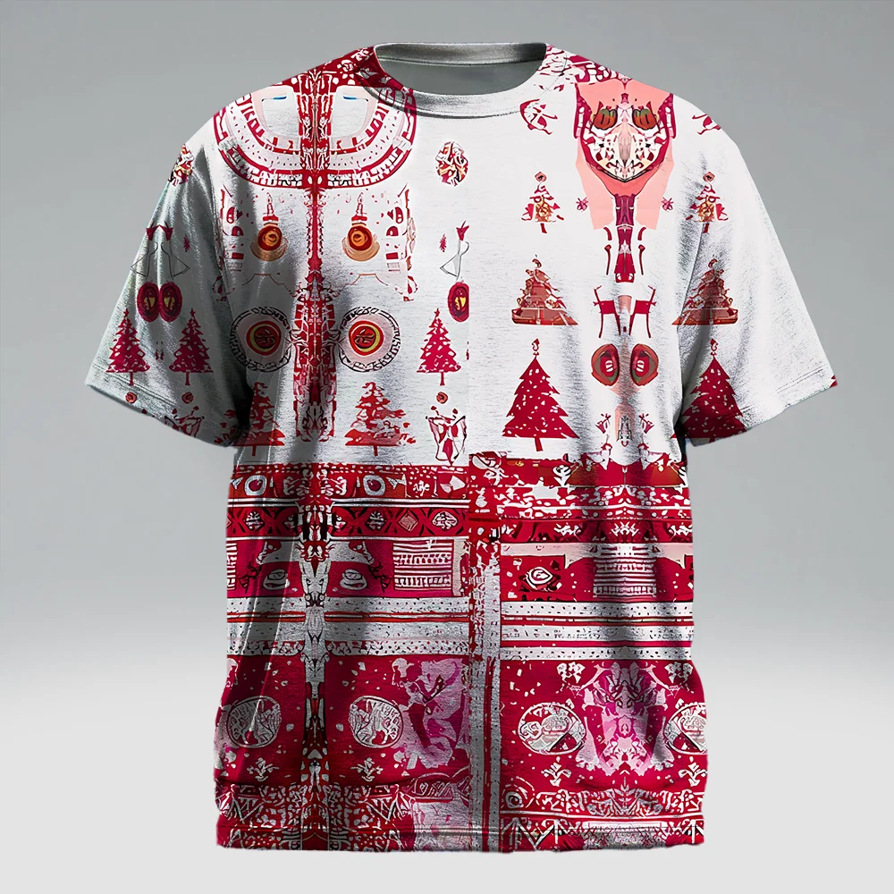 

S-9xl, большие размеры, большой и высокий короткий рукав (Рождественский элемент), стильные красно-зеленые оттенки, легкие, подходят для комфорта на весь день