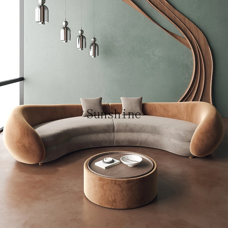 

Semicircular curved sofa hotel clubhouse corner lobby beauty salon lounge area reception office