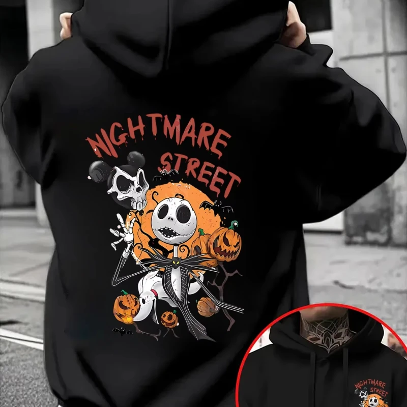 

Мужская толстовка с капюшоном на тему Хэллоуина Диснея, осень-зима, повседневный пуловер унисекс, толстовка, спортивный костюм, одежда с капюшоном, уличная одежда больших размеров