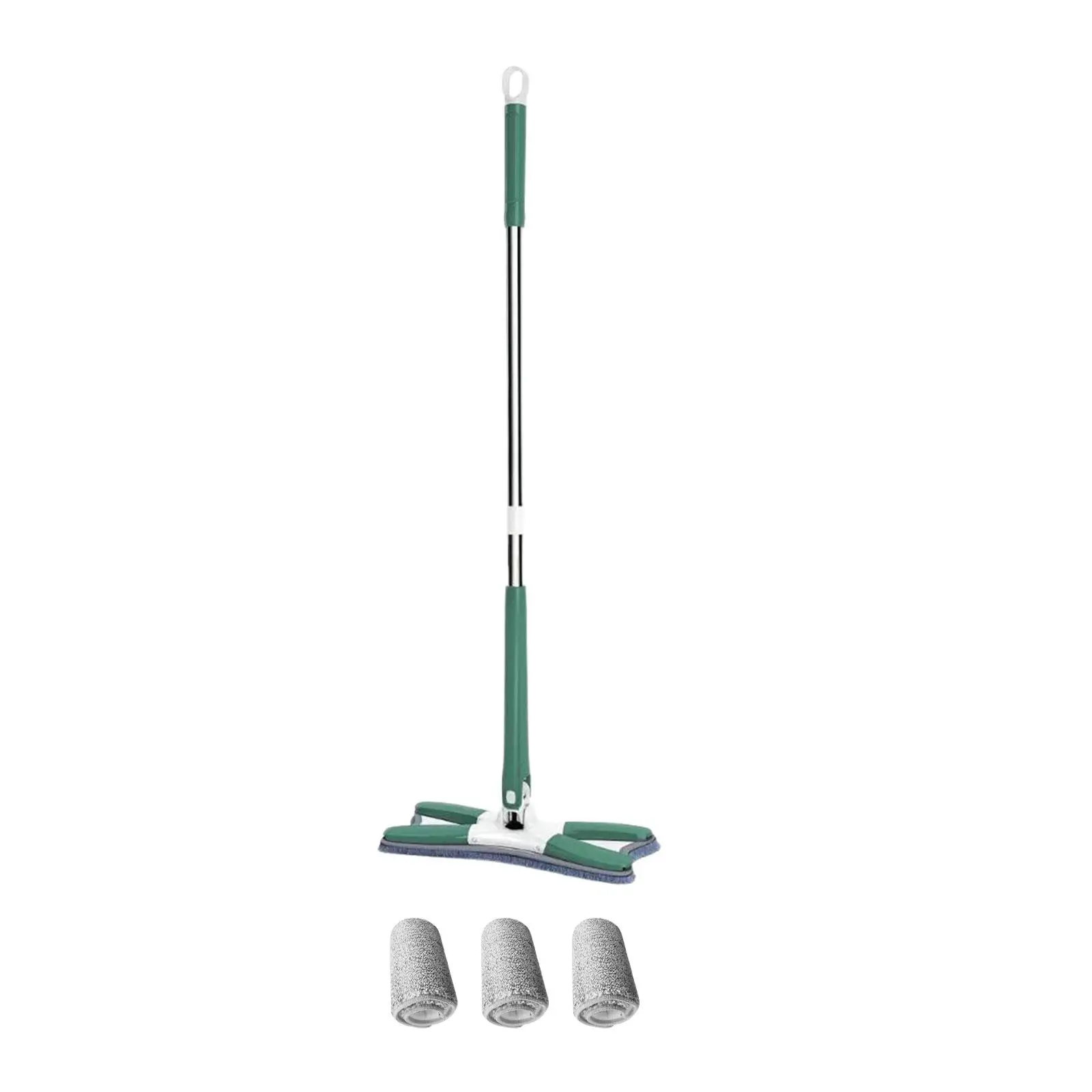 Wet and Dust Flat Mopping with Handle Mop and Reusable Microfiber Pads for Hardwood Vinyl Laminate Tile Floor Cleaning