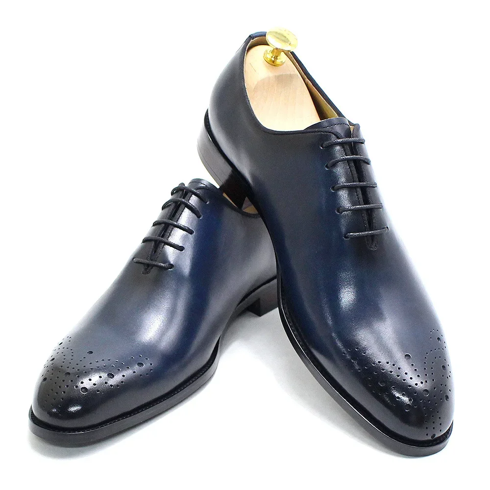 Retro Brand Men's Genuine Leather Business Formal Shoes British Style High-end Handmade Casual Lace Up Gentlmen's Leather Shoes