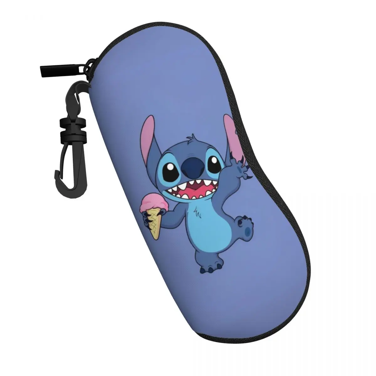 Cute Cartoon Stitch Glasses Case Blue Comic Portable Sunglasses Pouch Men Women Travel Eyeglass Protector Fashion Eyewear Bag