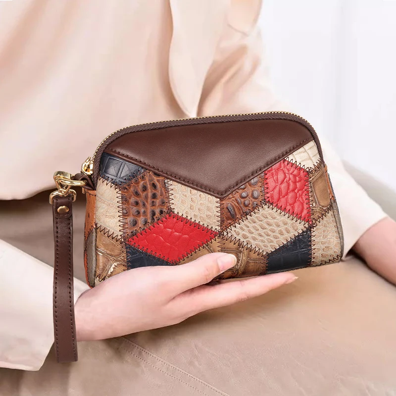 

Women Wallets Genuine Leather Card Holder Bag Wallet Phone Clutch Large Long Purse Top Layer Cowhide