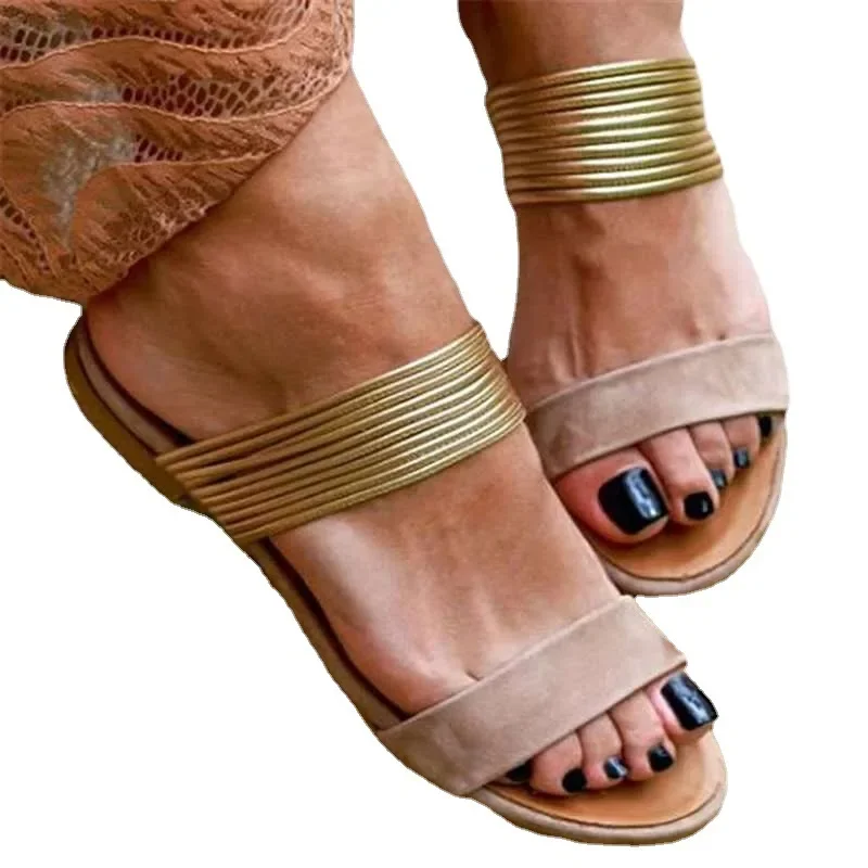Women Slippers 2022 Summer New Bohemian Sandals Flat Casual Shoes Female Slip on Slides Woman Shoes Plus Size Sandalias Mujer