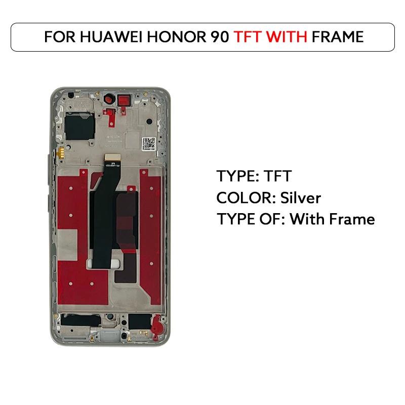 Voor Huawei Honor 90 AMOLED Lcd Touch Screen Digitizer Vergadering Met Frame REA-AN00 REA-NX9 TFT LCD Scherm Reparatie onderdelen