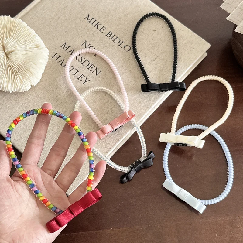 

Extra Large Telephone Wire Hair Tie Non-Tightening High Ponytail Hair Tie for Women Fashionable Versatile Multiple Wearing Metho