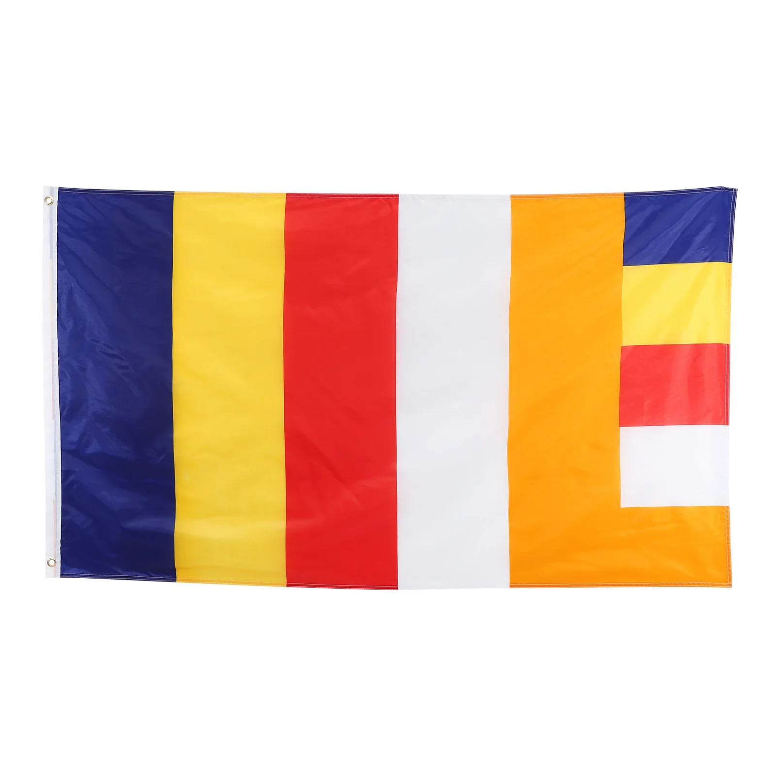 Polyester Buddhist Flag 90x150cm Decorative Buddha Flag for Temple Indoor Outdoor Prayer Decoration Buddhism Blessing Banner