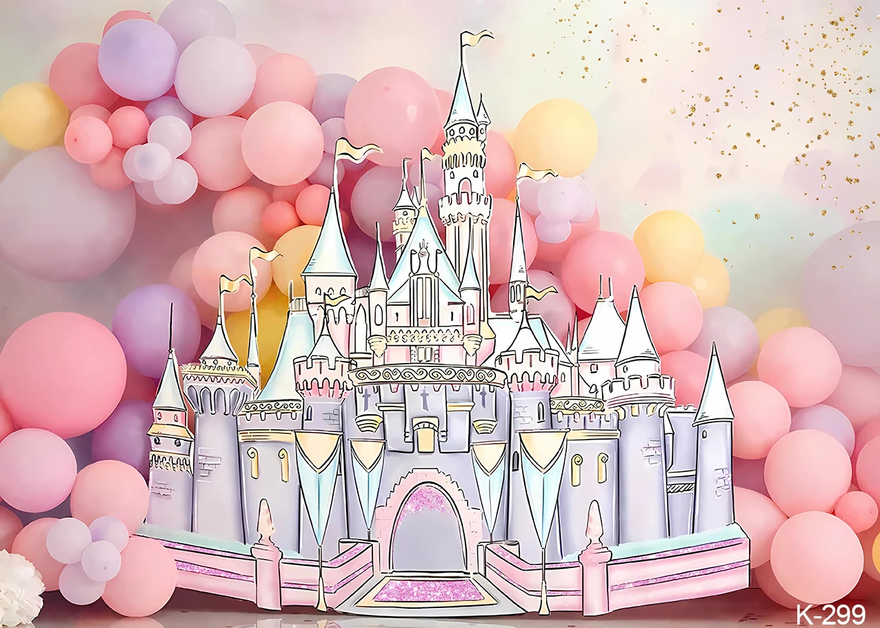 Fantasy Castle Rainbow Photography Background Flower Princess Birthday Party Decoration Baby Shower Backdrops for Photo Studio