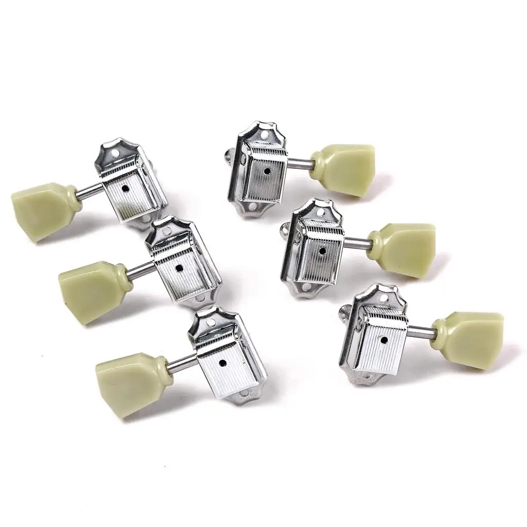 

Набор из 6 металлических настройки электрогитары Peg String Sealed-Gear Silver
