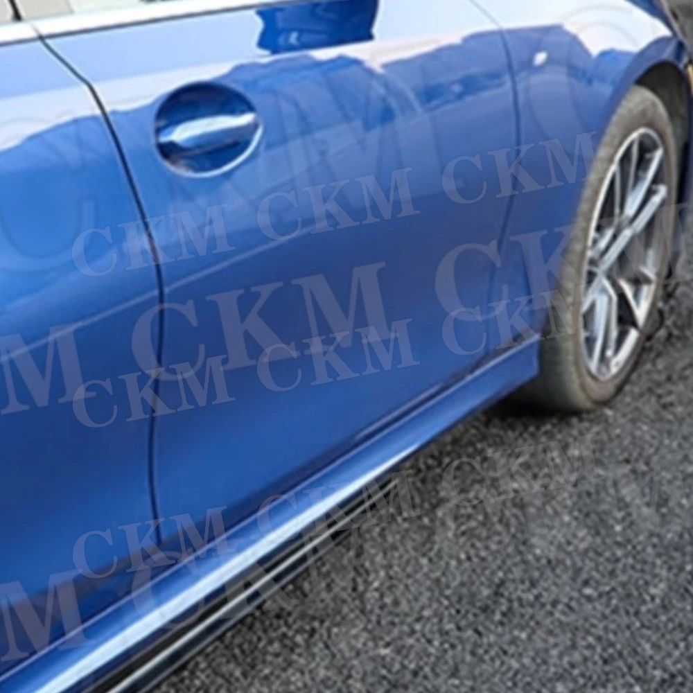 

CKMUUER For BMW 3 Series G20 Sedan 2019 2020 Carbon Fiber Side Skirts ABS Door Bumer Lip Aprons Covers FRP Auto