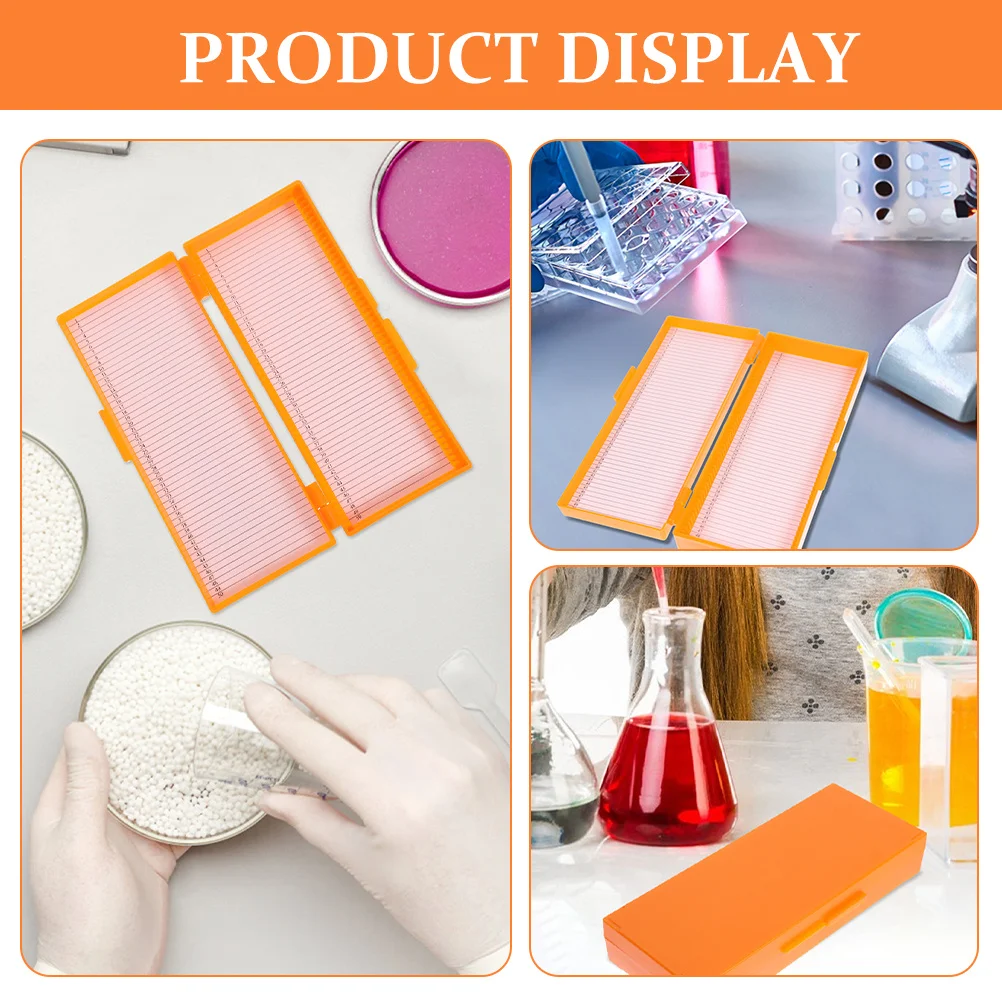 

2 Pcs Reusable Case Organizer Slides Microscope Holder Container Boxes Storage Cabinet Tray