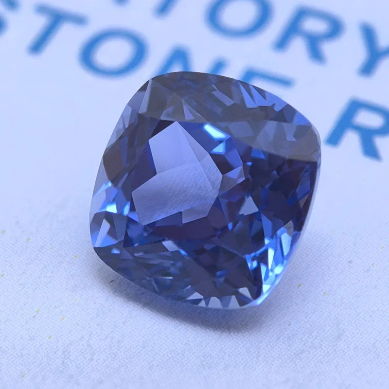 Top Lab Grown Sapphire Square Cushion Light Royal Blue VVS1 Selectable AGL Certificate Charms Beads Diy Jewelry Making Materials