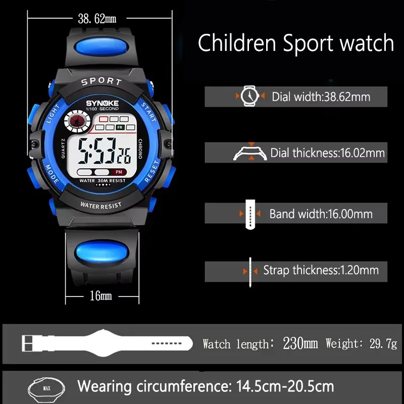 UTHAI CE03 Kids Watch Sport Children Watches LED Digital For Girl Boys Wristwatch Electronic clocks Soft Strap Waterproof