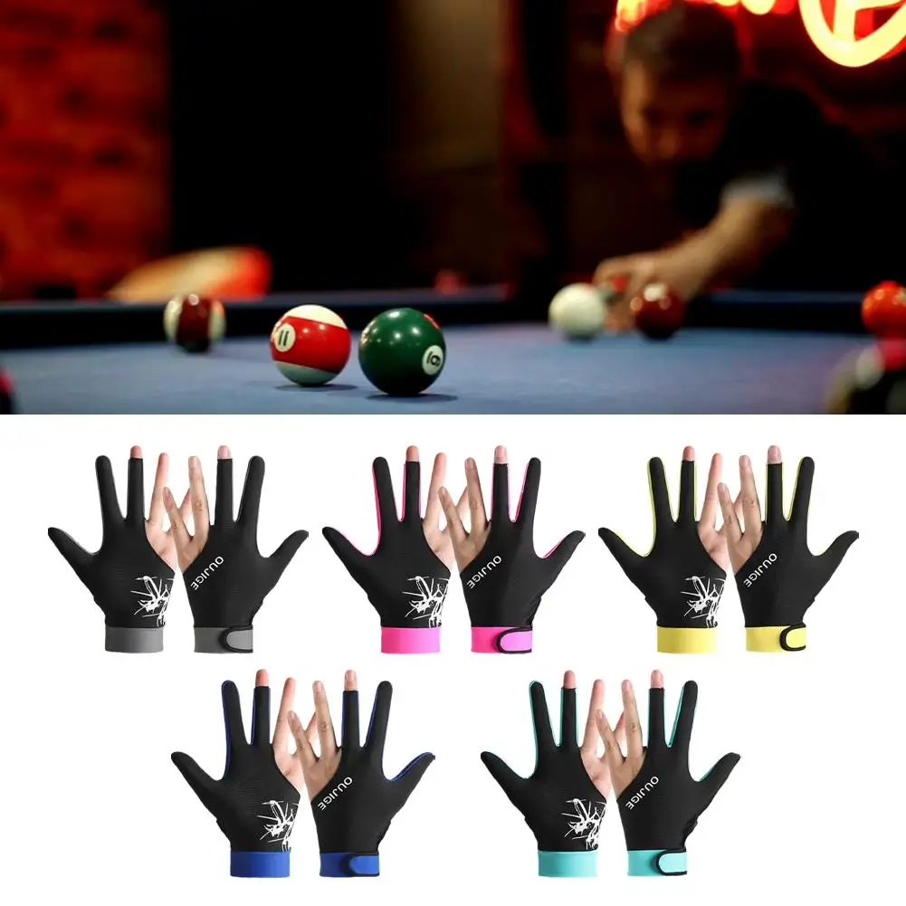 1pcs Snooker Gloves Dual Color Assembly Design Elastic Anti Billiard Wear-resistant Slip Gloves Breathable Gloves And N0M7