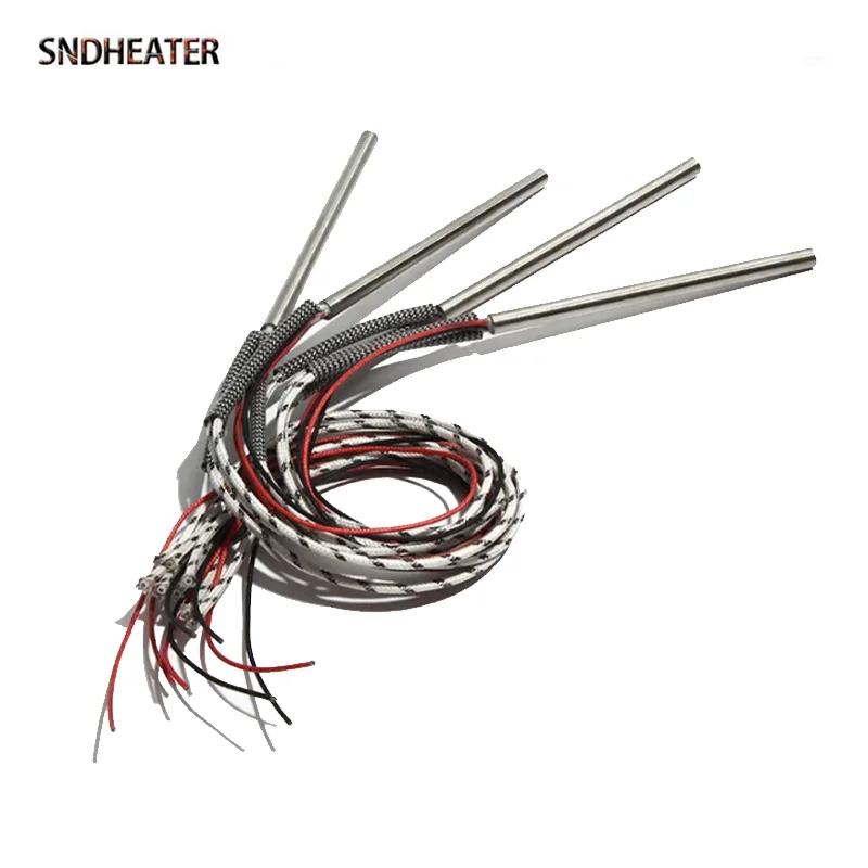 

SNDHEATER 2 шт. 220 В картридж нагревательный элемент 100 мм 120 мм 200 мм электрический нагреватель с термопарой K 300 Вт 500 Вт 1 кВт для герметизации