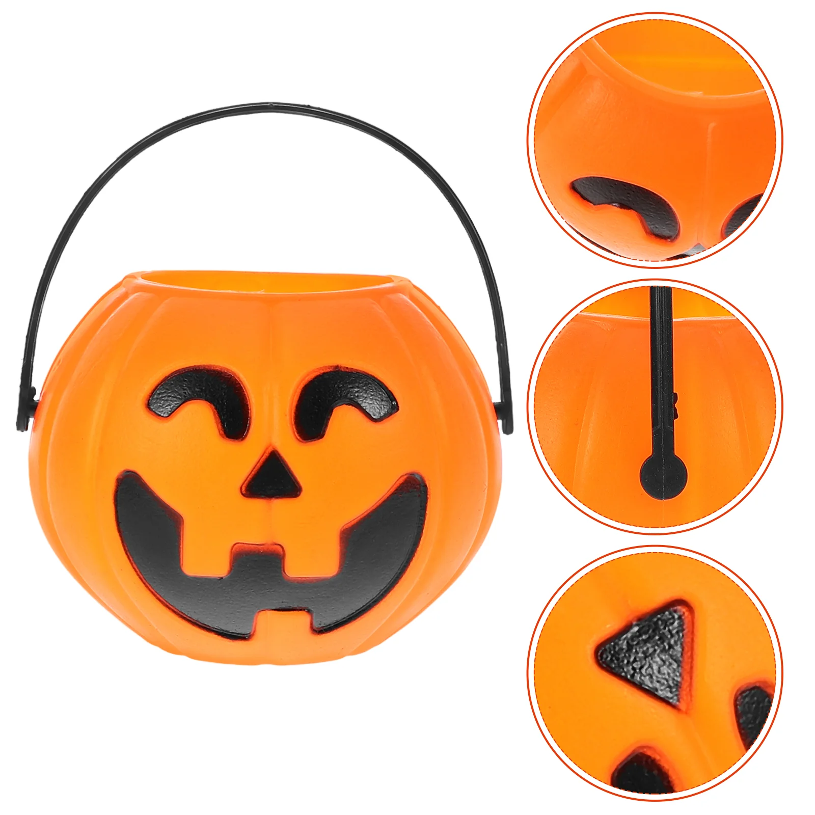 

7 Cm Halloween Pumpkin Bucket Large Foam Pumpkins Toy Candy Holder Lantern Pail Child Faux Outdoor Decorations