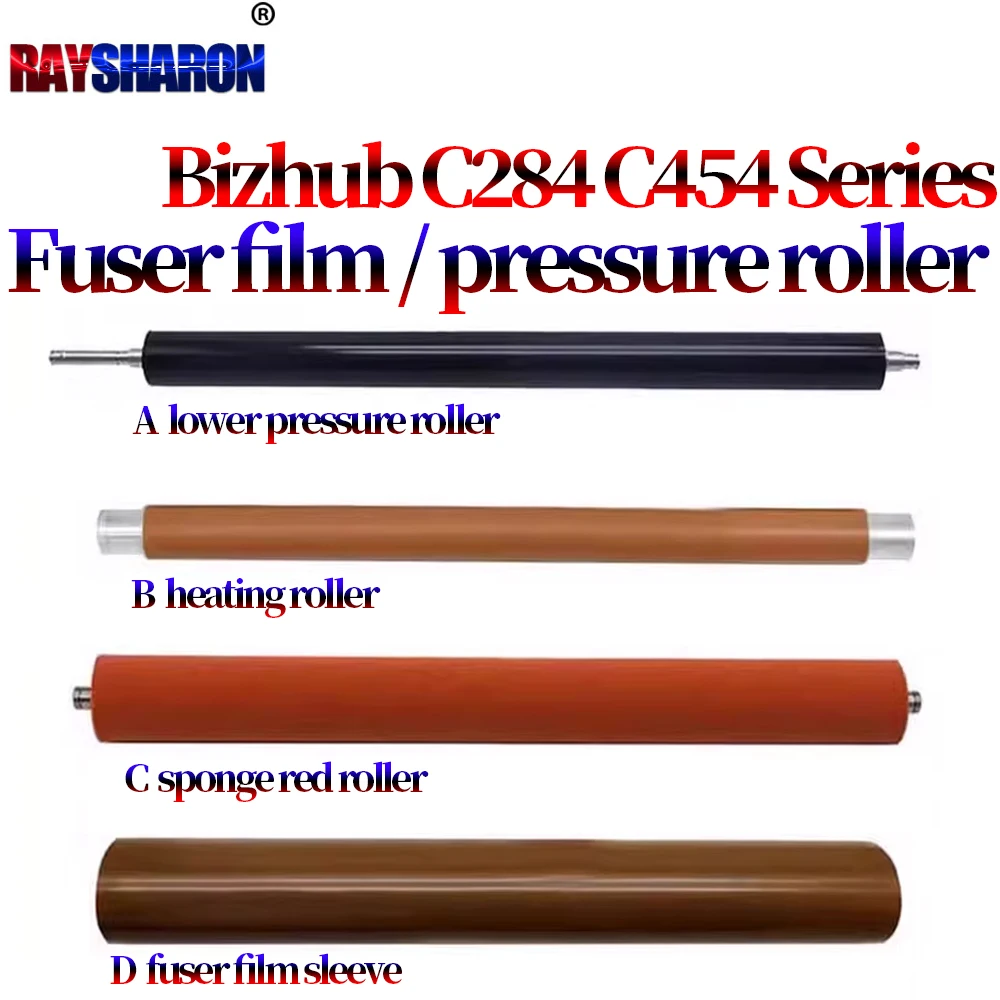 Fuser Film Sleeve / Lower Pressure Roller For Konica Minolta BH C284 C224 C221 C364 C258 C308 C368 C281 C7122 C7128 C7828 C7822