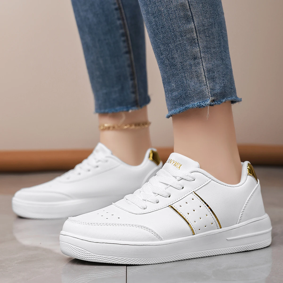 DJSUNNYMIX Women Shoes Ladies Casual Shoes Bling Skateboard Sneakers For Women Tennis Walking Shoes