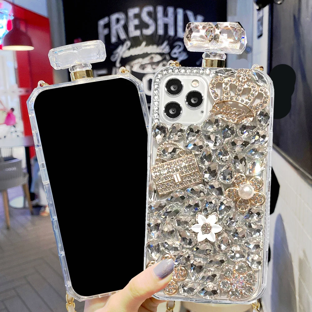 Glitter Bling Case Case For iPhone 13 14 15 16 11 12 Pro Max Plus 7 8 Phone Cases Clear Crystal Gem Stone Phone Funds Cover Girl