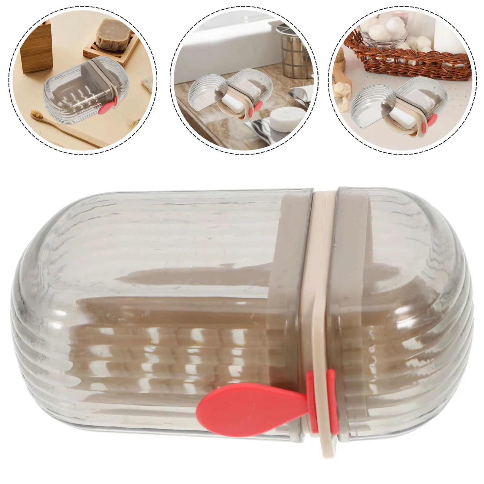 

Portable Holder Travel Dish For Bar Sealed Lid Drainage Design Lightweight Compact Container For Shower Camping Household Use