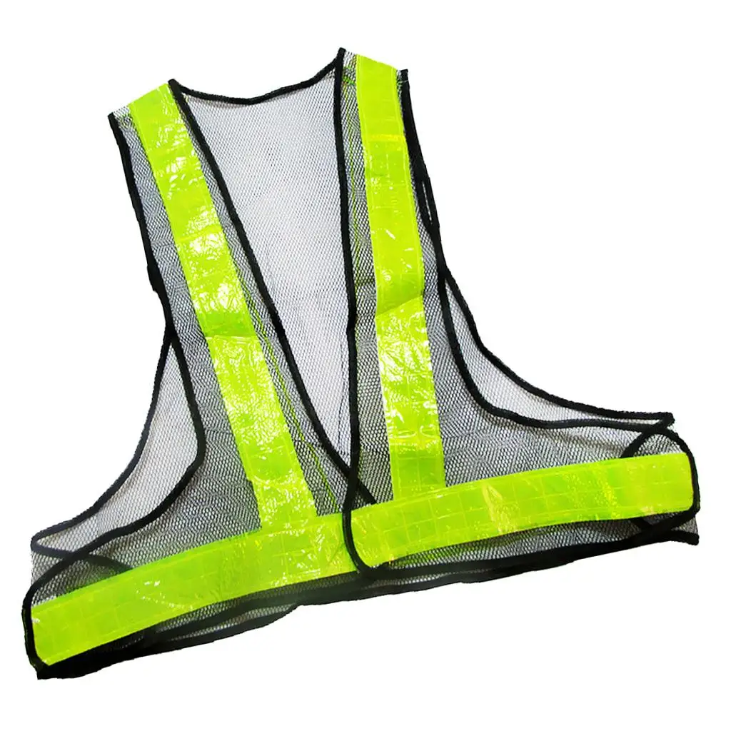 조절 가능한 보안 조끼 재킷, 반사 스트립, 아웃도어 웨어, 블랙