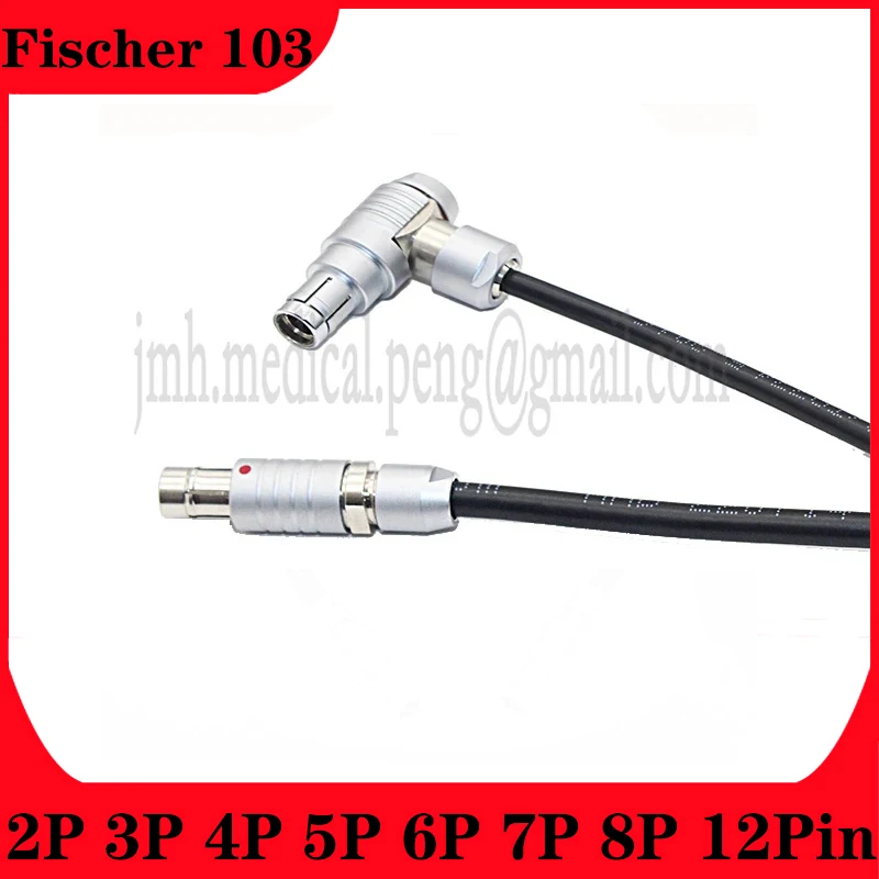 

Compatible Fischer 103 1F 2 3 4 5 6 7 8Pin Waterproof IP68 Bend 90 Degrees Male Plug Female Socket Metal Connector Welding Cable