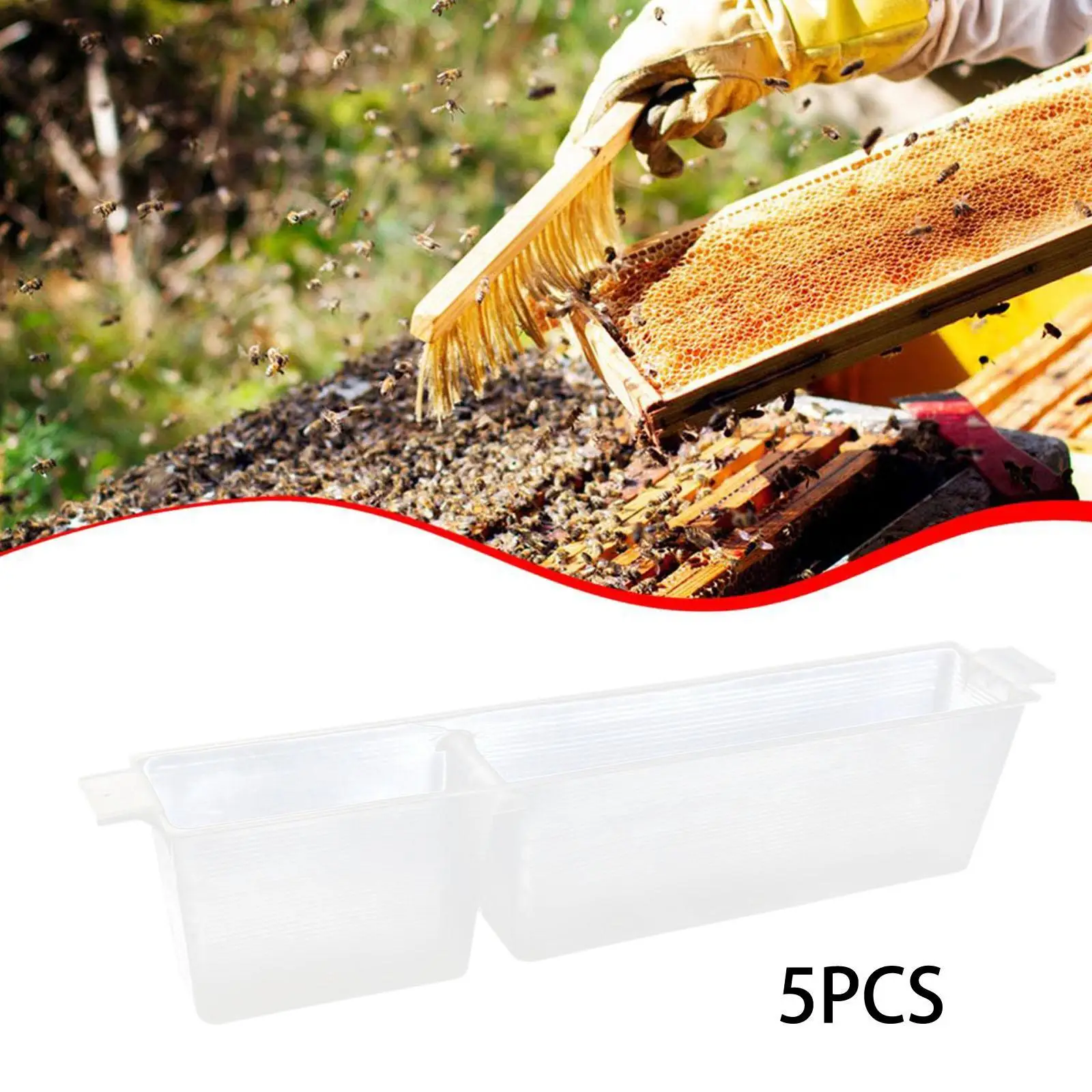 5 Pieces Beehive Feeders Syrup Feeders Beekeeper Lightweight Bee Waterers