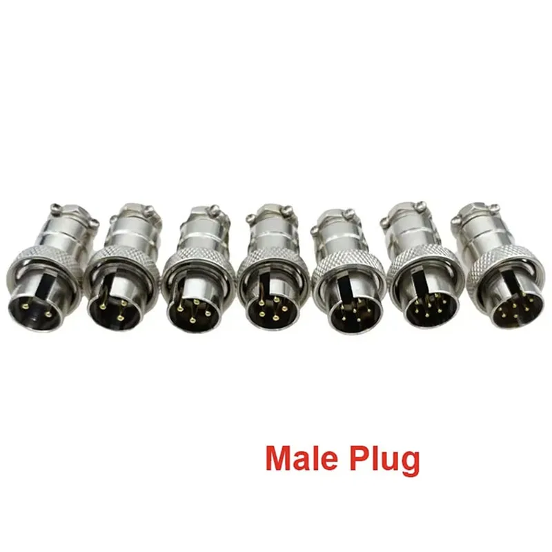 موصلات لحام الصناعية ، المكونات الذكور Socket الإناث ، النحاس ، دبوس الذهب ، 2 دبوس ، 3 دبوس ، 4 دبوس ، 5 دبوس ، 6 دبوس ، 7 دبوس ، 8 دبوس ، 16 مللي متر ، GX16 ، 1 قطعة #2