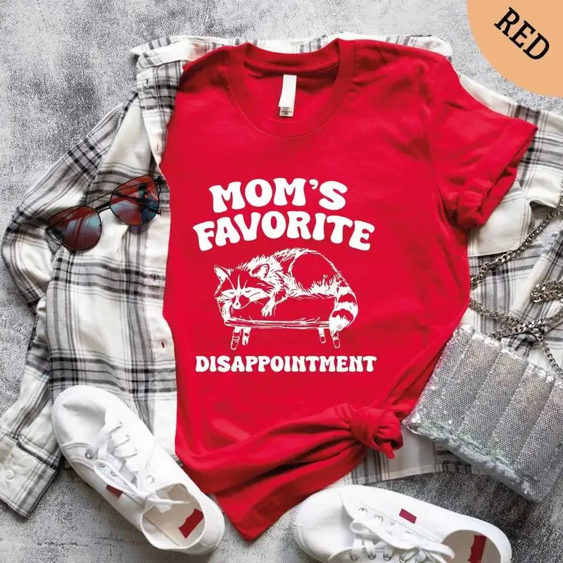 Mom'S Favorite Disappointment T Shirt Meme Raccoon Trash Panda Sweat Mom Humor For Mothers Day