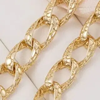 14K Genuine Gold Snake Skin Cuban Chain Rough Retro Snake Pattern DIY Handmade Necklace Bracelet Loose Chain