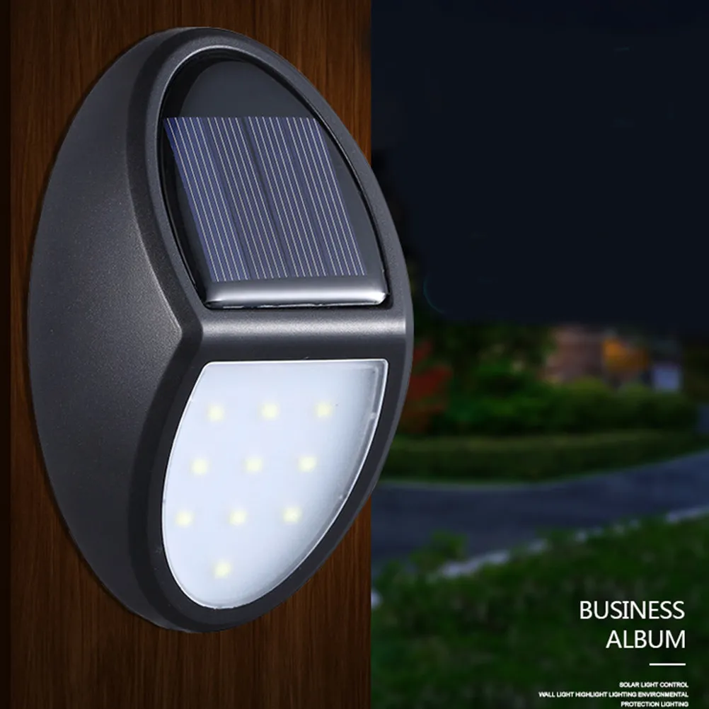 10 LED Wall Light Solar Path Lights Deck Stair Outdoor Lighting Fence Black Garden