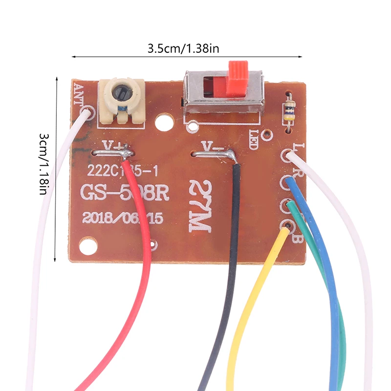 4CH zdalne sterowanie RC 27MHz obwodu nadajnika PCB i tablica odbiorcza z anteną System radiowy do samochodu zabawka