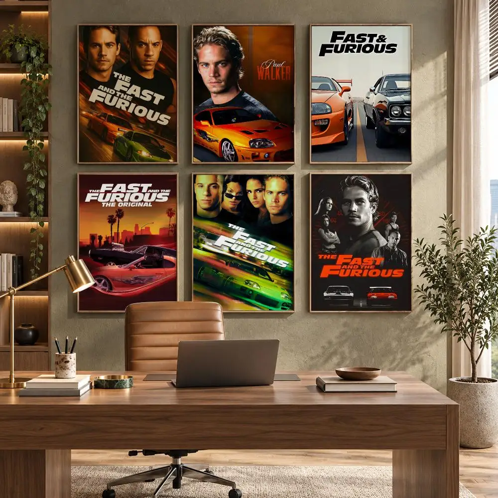 F-Fast And F-Furious 2 Poster High-Quality Waterproof Wall Decal for Study, Living Room & Garage, Great Gift for Fans