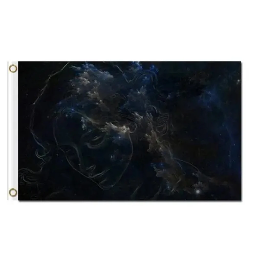 2X3FT Universe Abstract art dreamlike night sky with stars mystic painting print 3x5ft girl flags